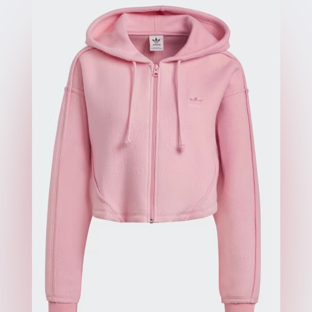 Women’s Adidas Cropped Fleece Hooded Jacket